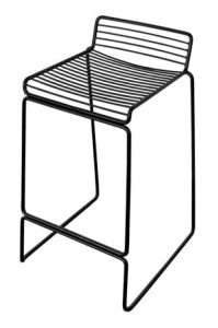 A Studios Wire Barstool on a white background.