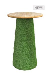 a pinnacle grass bistro table™ with a wooden base