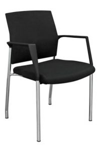 an orleans chair with chrome legs and arms