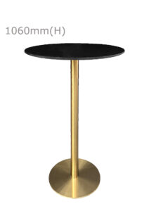 VALO BAR TABLE - GOLD & ROUND TOP - BLACK (BT2 - G - RB)