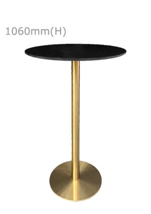 VALO BAR TABLE - GOLD & ROUND TOP - BLACK (BT2 - G - RB)