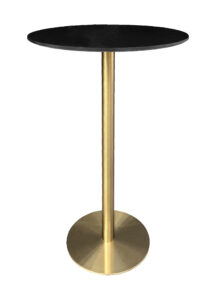VALO BAR TABLE - GOLD & ROUND TOP - BLACK (BT2 - G - RB)