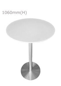 VALO BAR TABLE - SILVER & ROUND TOP - WHITE (BT2 - S - RW)