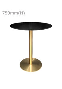 VALO MEETING TABLE - GOLD & ROUND TOP - BLACK (TB27 - G - RB)