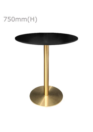 VALO MEETING TABLE - GOLD & ROUND TOP - BLACK (TB27 - G - RB)