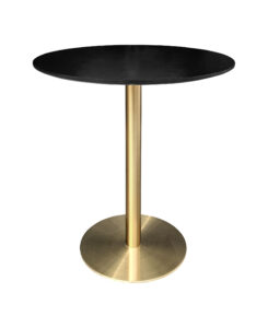 VALO MEETING TABLE - GOLD & ROUND TOP - BLACK (TB27 - G - RB)