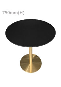 VALO MEETING TABLE - GOLD & ROUND TOP - BLACK (TB27 - G - RB)