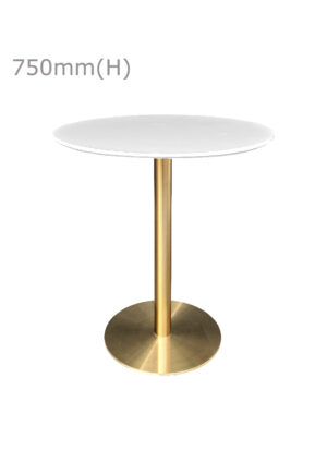 VALO MEETING TABLE - GOLD & ROUND TOP - WHITE (TB27 - G - RW)