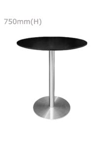 VALO MEETING TABLE - SILVER & ROUND TOP - BLACK (TB27 - S - RB)