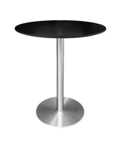 VALO MEETING TABLE - SILVER & ROUND TOP - BLACK (TB27 - S - RB)