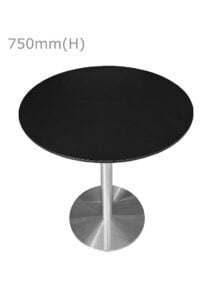 VALO MEETING TABLE - SILVER & ROUND TOP - BLACK (TB27 - S - RB)