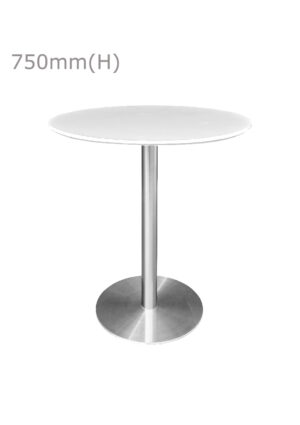 VALO MEETING TABLE - SILVER & ROUND TOP - WHITE (TB27 - S - RW)