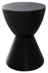 a black replica prince stool with a curved top