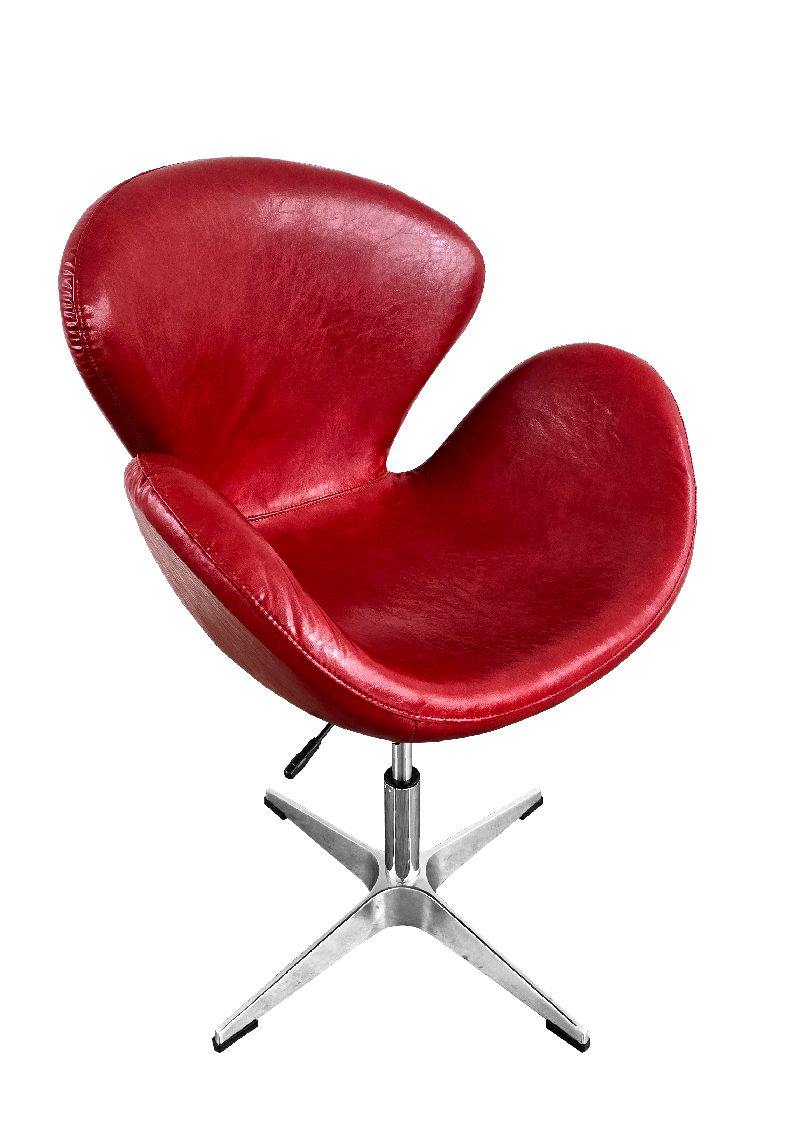 swan chair single seater vintage red