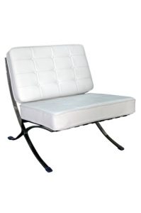 replica barcelona sofa single seater in white leather