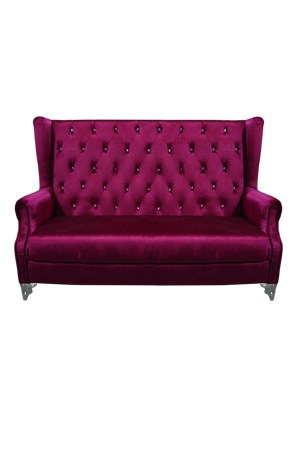 A Diamond Tufted Love Seat on a white background.