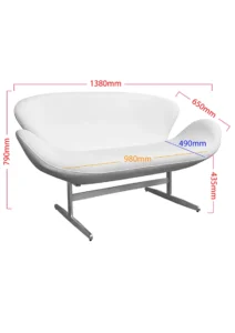 SWAN SOFA - DOUBLE SEATER - WHITE (SF13 - DW)