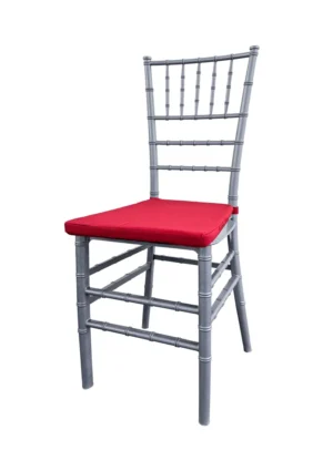 TIFFANY CHAIR SILVER - RED SEAT (CH7 - TSR) 2026
