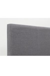 the straford queen bed headboard light grey on a white background