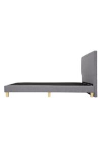 a straford super single bed headboard light grey with wooden legs