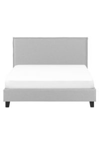 a napier queen bed light grey with a grey upholstered headboard and footboard