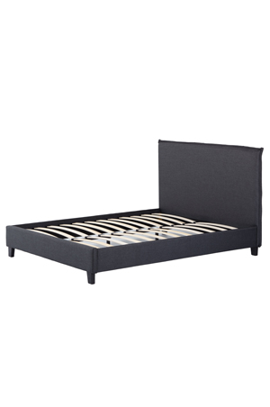 a napier super single bed graphite black with a slatted headboard