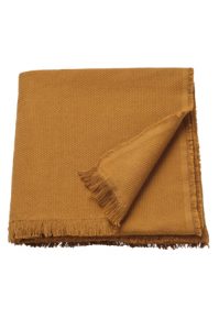 A Dark Golden Brown colored Throw on a white background.