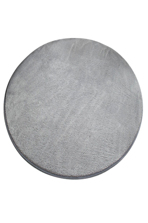 a rug round light grey on a white background