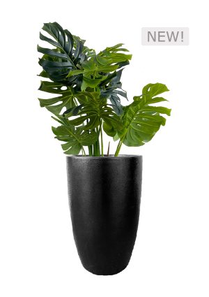 FAUX MONSTERA TREE IN FIBRE LARGE BLACK (150CMH) (FL83 - MONFLB)