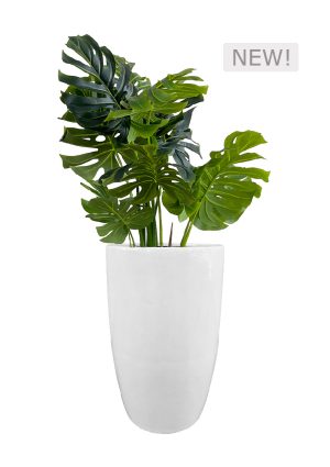 FAUX MONSTERA TREE IN FIBRE LARGE WHITE (OVERALL 150CMH) (FL83 - MONFLW)