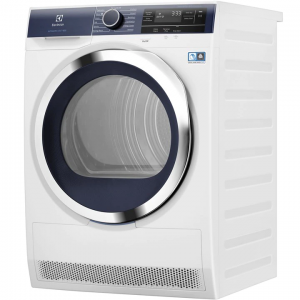 a white 8kg ultimatecare™ 800 heat pump dryer on a white background