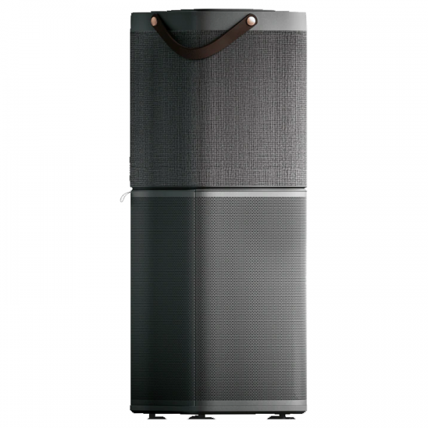 A black New Air Purifier PureA9 (Dark Grey) with a brown handle.