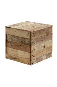 a pallet wooden stool on a white background