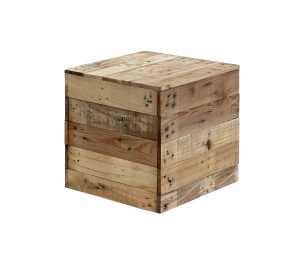 a pallet wooden stool on a white background