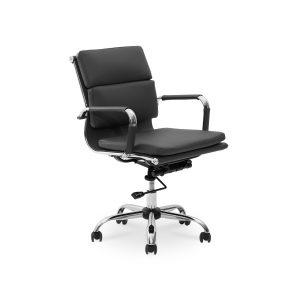 a replica eames padded executive midback chair on a white background
