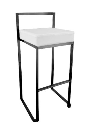 CUBO BAR STOOL BLACK WHITE