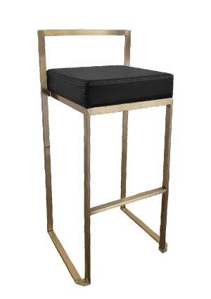 CUBO BAR STOOL GOLD BLACK