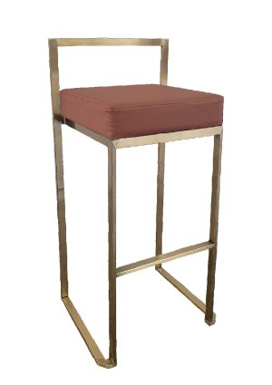 CUBO BAR STOOL GOLD BROWN