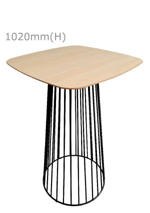 Replica Birdcage Bar Table - Black & Squarish Top - Wood