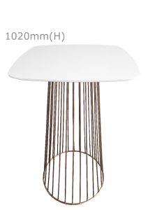 Replica Birdcage Bar Table - Gold & Squarish Top - White