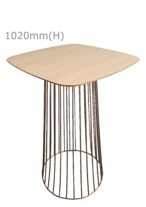 Replica Birdcage Bar Table - Gold & Squarish Top - Wood