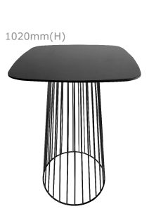 Replica Birdcage Bar Table & Squarish Top - Black