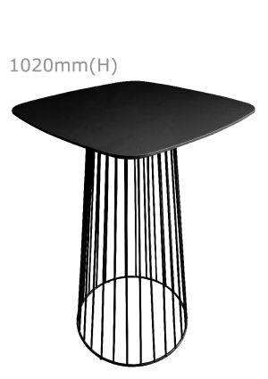 Replica Birdcage Bar Table & Squarish Top - Black