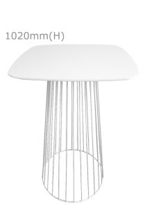 Replica Birdcage Bar Table & Squarish Top - White