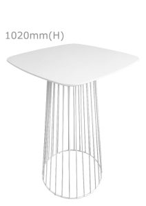 Replica Birdcage Bar Table & Squarish Top - White