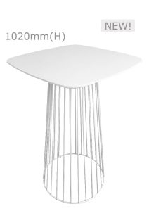 Replica Birdcage Bar Table & Squarish Top - White