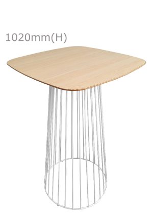 Replica Birdcage Bar Table - White & Squarish Top - Wood