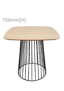 Replica Birdcage Table - black & Squarish Top - Wood