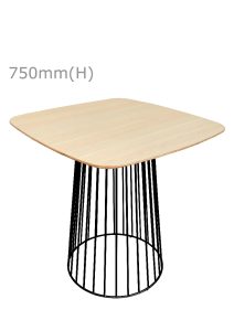 Replica Birdcage Table - black & Squarish Top - Wood