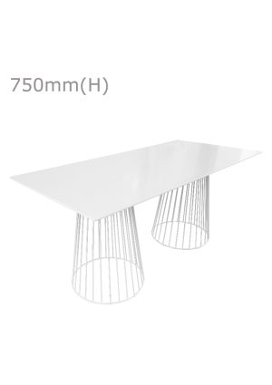 Birdcage Table & Long Top - White